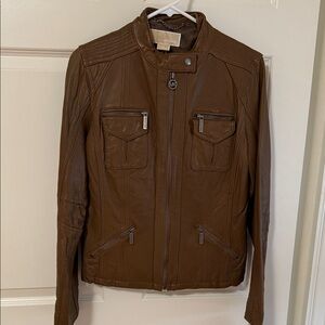 Michael Kors Brown Leather Jacket
